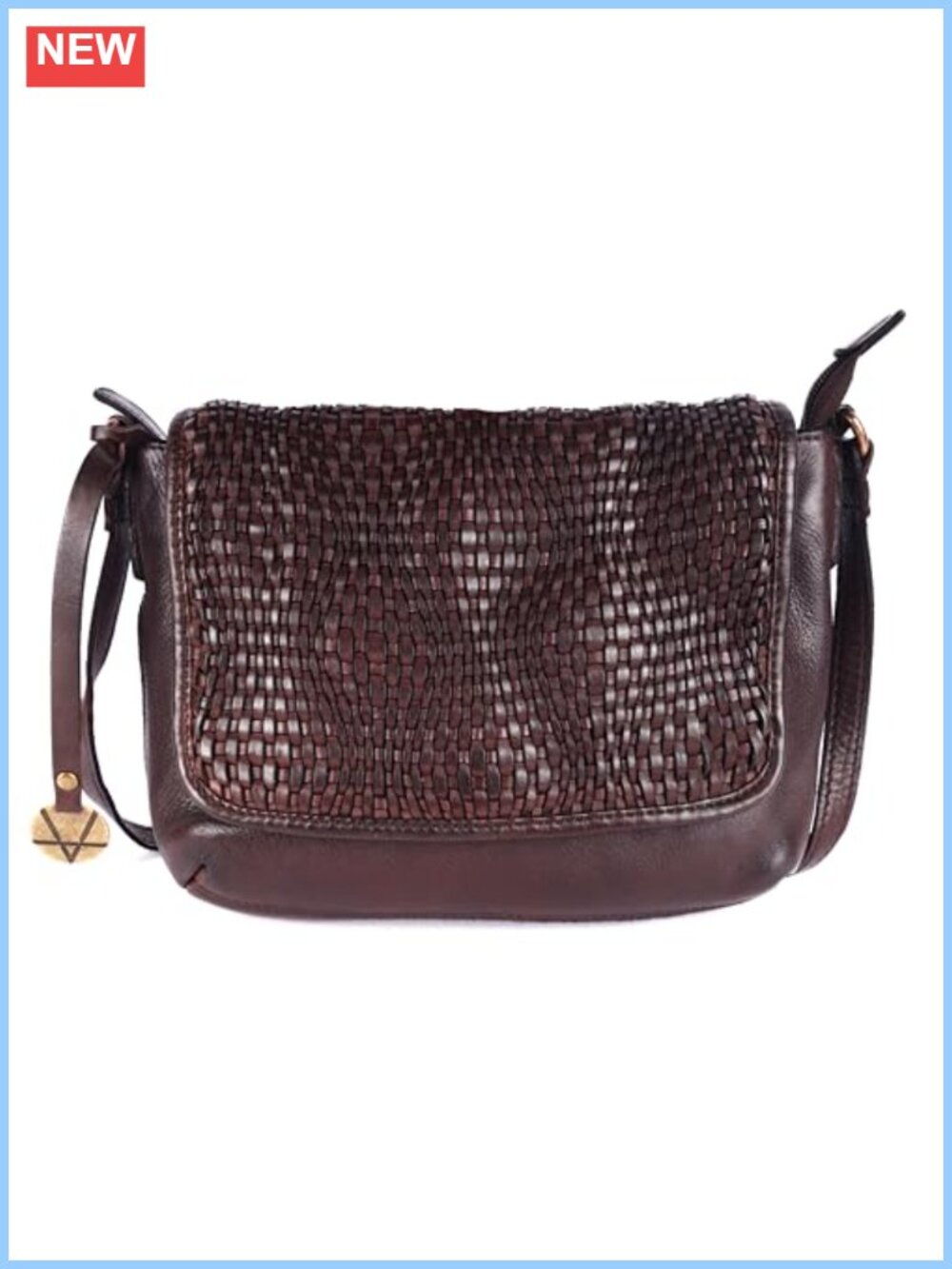 Genuine Leather Crossbody Sling Bag Women's Office Handbag with Adjustable